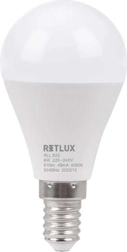 Retlux LED-pære mini globe E14 6 W 4000 K