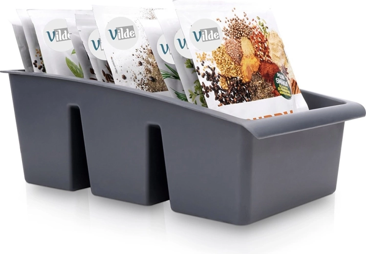 Grå organizer til krydderiposer 25 × 15 × 9 cm