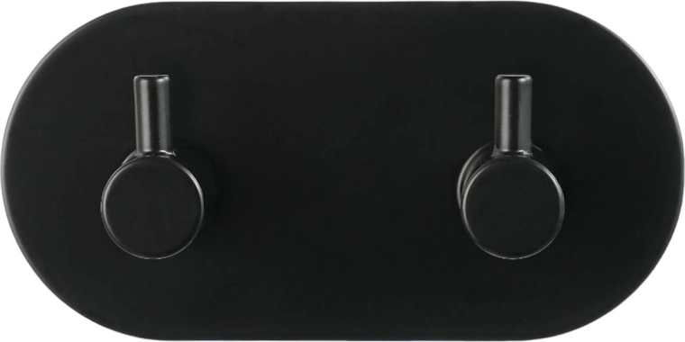 Selvklæbende dobbelt metal-krog – sort