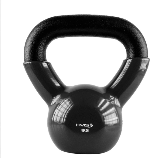 Kettlebell HMS 4 kg med vinylbelægning, sort