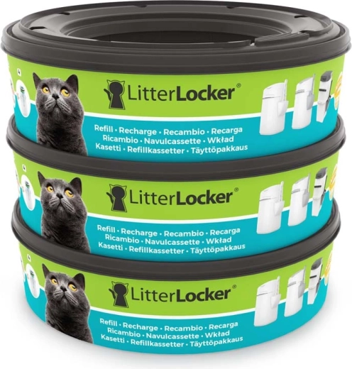 LitterLocker erstatningskassetter til kattebakke-affaldsspand (3 stk.)