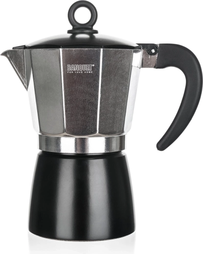 Kaffemaskine NOIRA 3 kopper – aluminiums moka-kande, sort