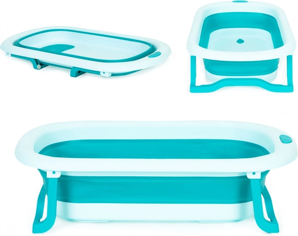 Sammenklappelig babybadekar med afløb ECOTOYS – Grøn