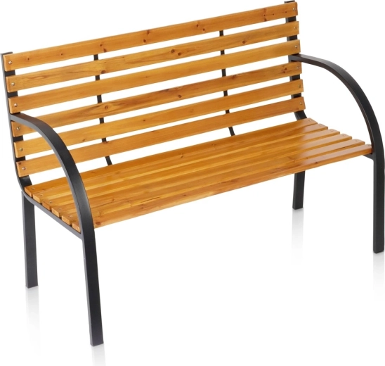 Vilde havebænk i træ med metalkonstruktion 122 × 51 × 83,5 cm