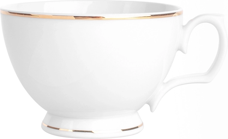 MariaPaula Klasika – gylden linje morgenmadskop i porcelæn 350 ml