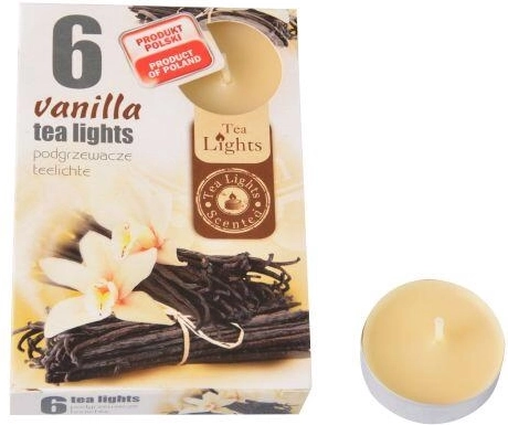 Duftende fyrfadslys med duft af vanilje og appelsin, 6 stk.