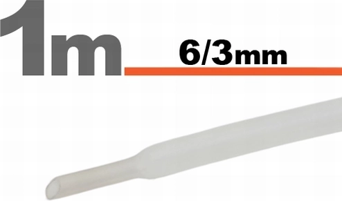 Gennemsigtig krympeslange 6/3 mm