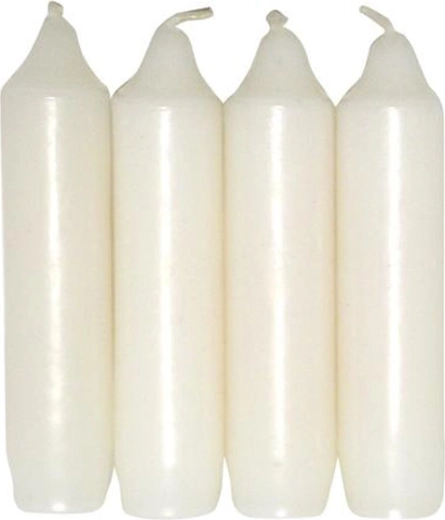 Adventslys hvide 10 cm, diameter 2,5 cm – sæt 4 stk.