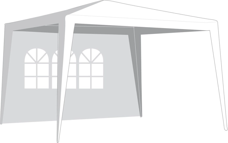 Sidevæg til pavillon 3 × 3 m med vindue, hvid, 295 × 190 cm