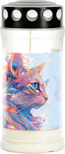 Gravlys Provence med kattemotiv – brændetid 4 dage