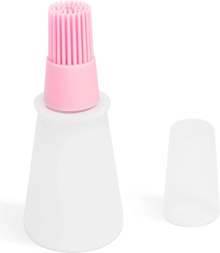 Silikonepensel til olie med beholder, 60 ml, pink