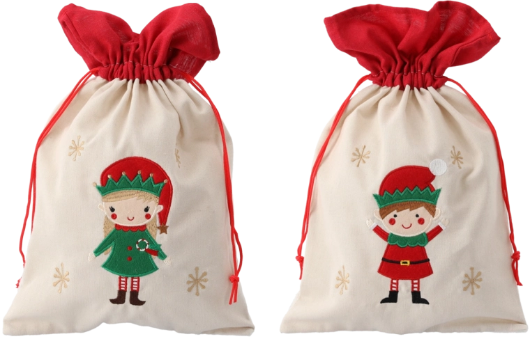 Gavepose beige 25 × 40 cm med alfe-motiv