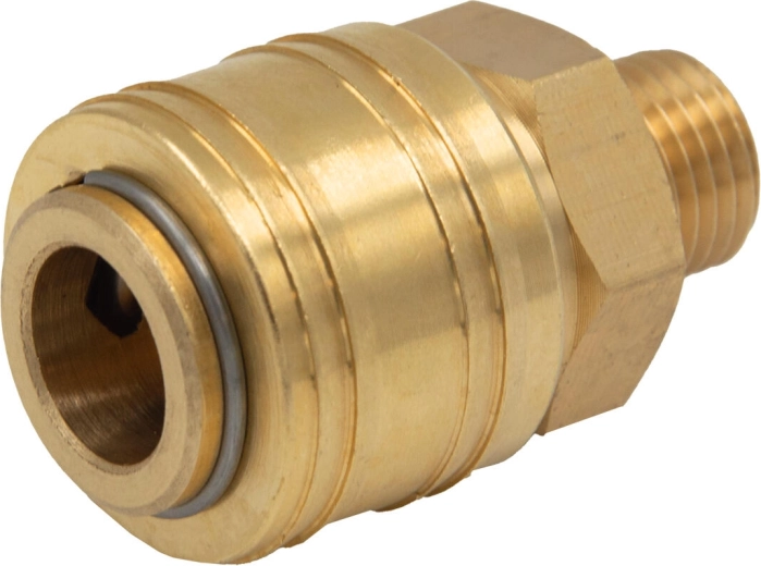 Hurtigkobling med udvendigt gevind 1/4" i messing