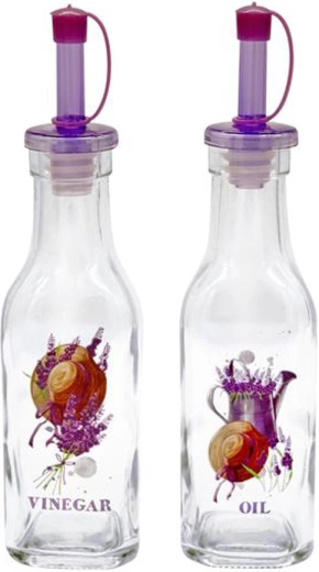 Glasflasker til olie og eddike TORO 180 ml – lavendel, 2 stk.