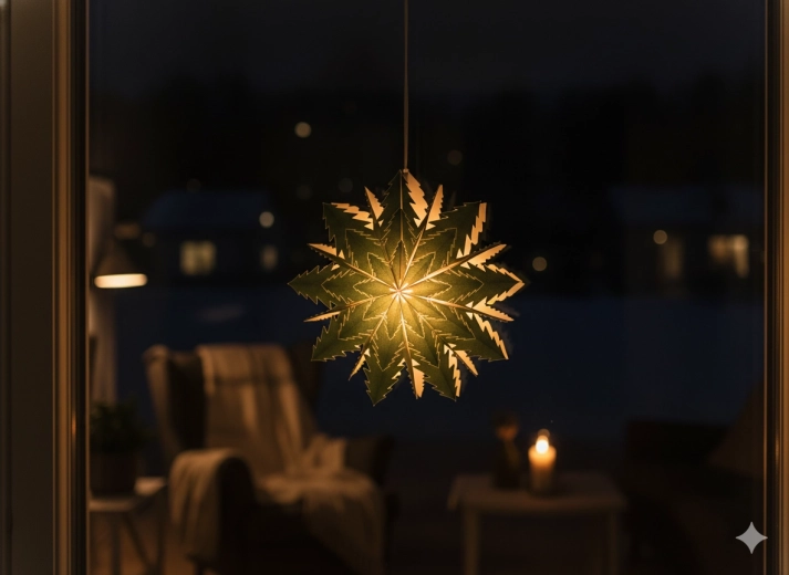 Papirstjerne i to lag 50 cm grøn