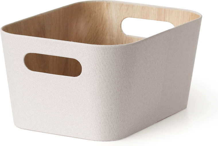 Opbevaringskurv cremehvid af papir og pap 23 × 30,5 × 15,2 cm