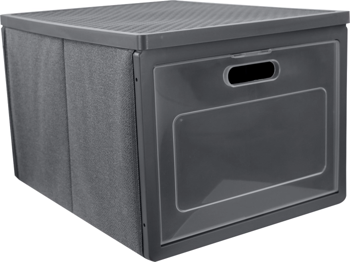 Grå skabsorganisator med frontlåger 41 × 31 × 25 cm