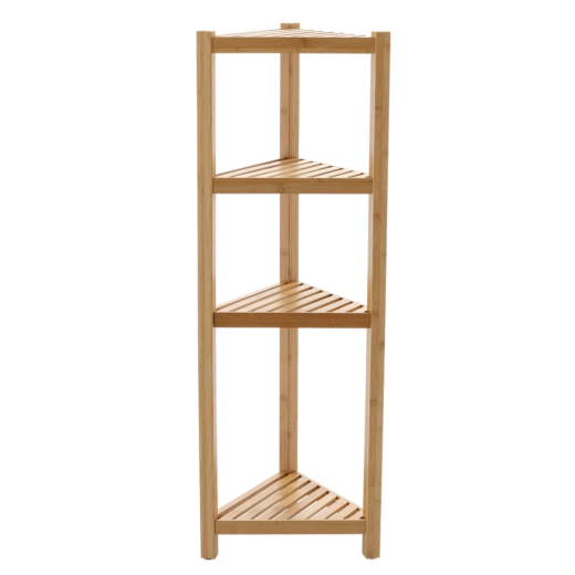 Bambushjørnereol med 4 hylder 34 × 34 × 99 cm