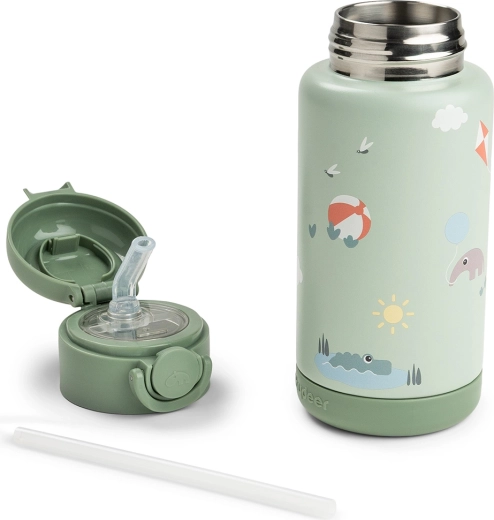 Done by Deer termoflaske med drikketud Playground grøn 340 ml