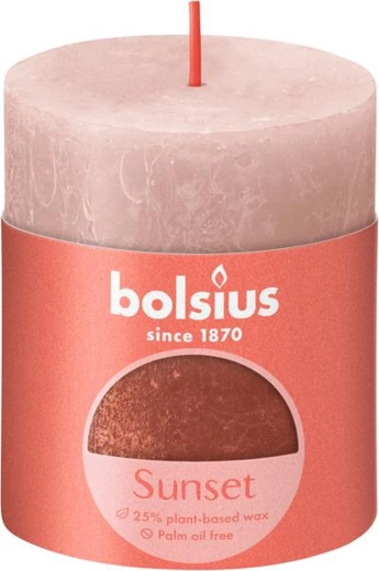 Rustik lys 80 × 68 mm rosa/amber