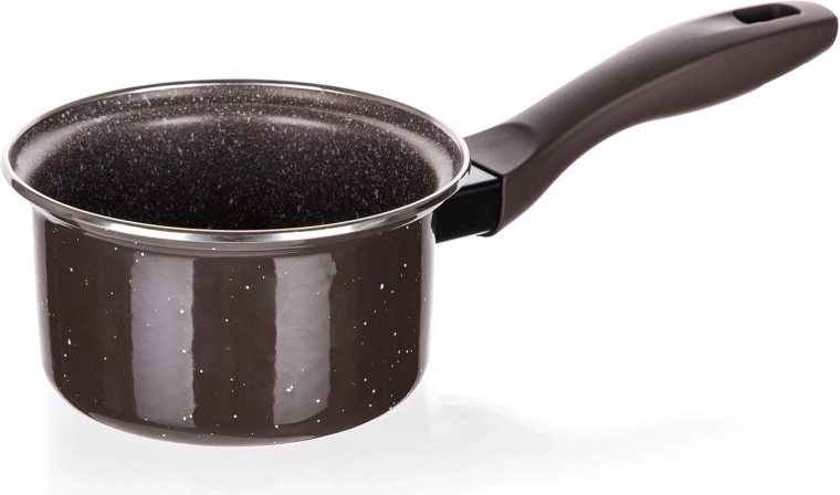 Kasserolle med non-stick emaljeret overflade 14 cm Granite mørkebrun