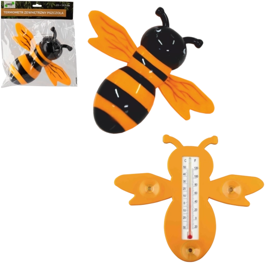 Udendørs termometer formet som en bi med sugekopper 23 × 19,5 cm