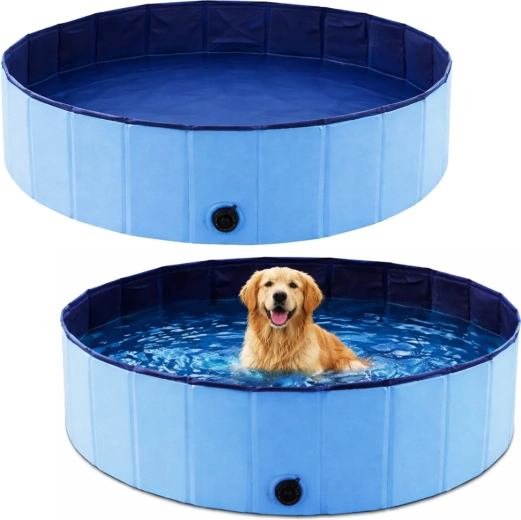 Sammenklappeligt hundebassin til haven 160 × 30 cm