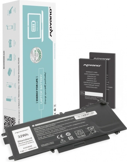 Movano-batteri K5XWW til Dell Latitude 5289 og 7390 2-in-1 (4200 mAh, 32 Wh)