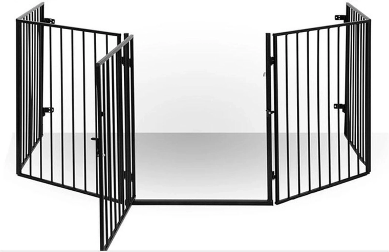 Sikkerhedsafskærmning til pejs 76 × 300 cm i stål