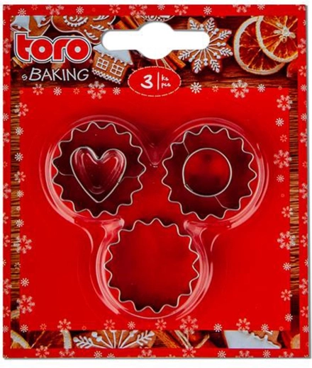 Sæt udstiksforme til småkager – bølget cirkel, 3 stk. TORO