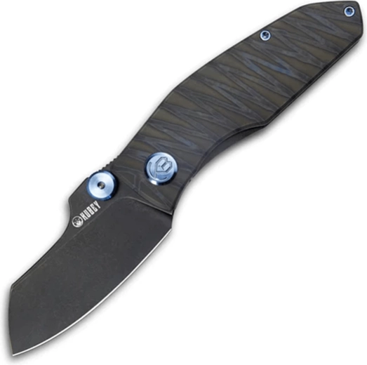 Kubey Monsterdog Titanium Blackwash foldekniv 7,5 cm med titaniumskaft Tiger Stripes