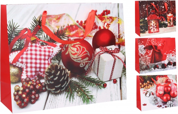 Gavepose i papir M jul 26 × 32 × 10 cm