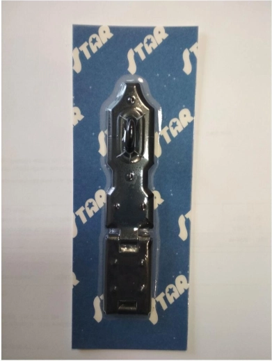 Hængsellås 140 mm sort