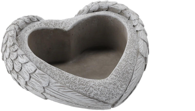 Cementblomsterpotte hjerte grå 21 × 20,5 × 9 cm