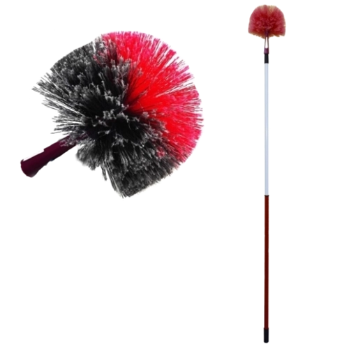 Kugleformet støvkost med antistatiske fibre, universalgevind