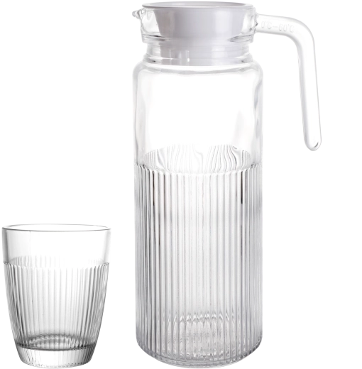 Sæt med 6 glas à 250 ml og kande 1 l