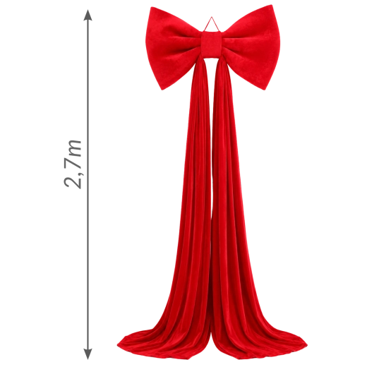Velour julebånd rød 1 × 2,7 m - 1 stk.