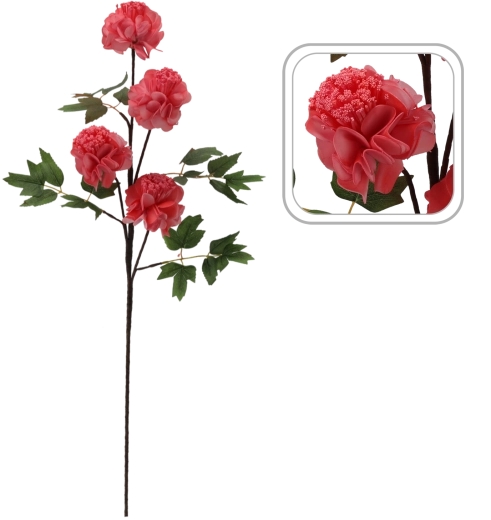 Dekorativ kirsebærblomst – hvid gren med 4 blomster, 94 cm
