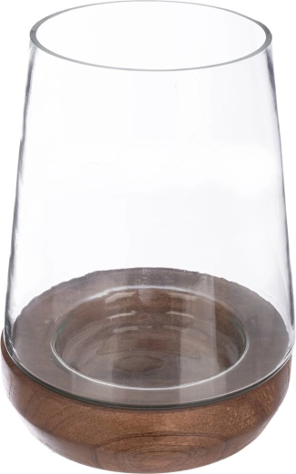 Lysestage i glas og mangotræ mango