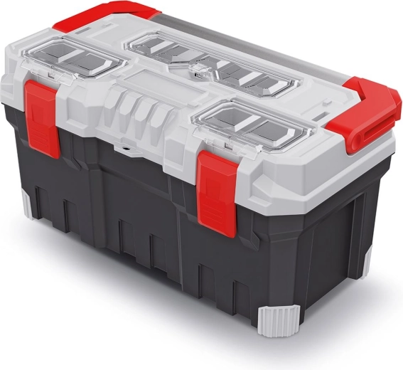Værktøjskasse TITAN PLUS med metalhåndtag, 554 × 286 × 276 mm, grå