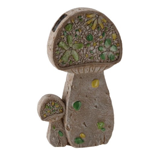 Havedekoration svampe med LED-belysning