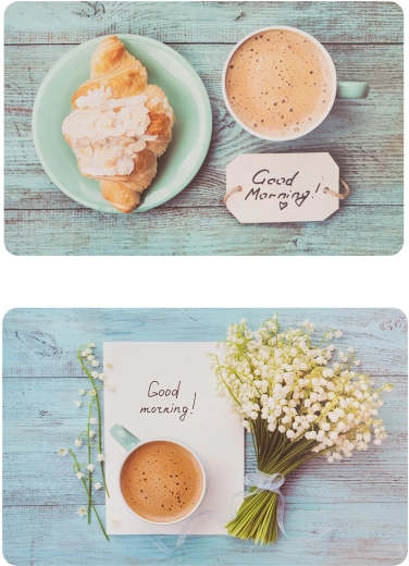 Plastisk dækkeserviet Good Morning 43 × 28 cm, mix af dekorer