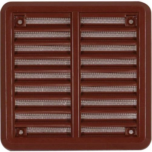 Ventilationsrist med net 150 × 150 mm – Brun