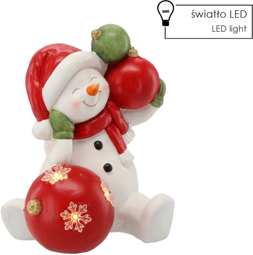 Julefigur af snemænd med LED-kugler