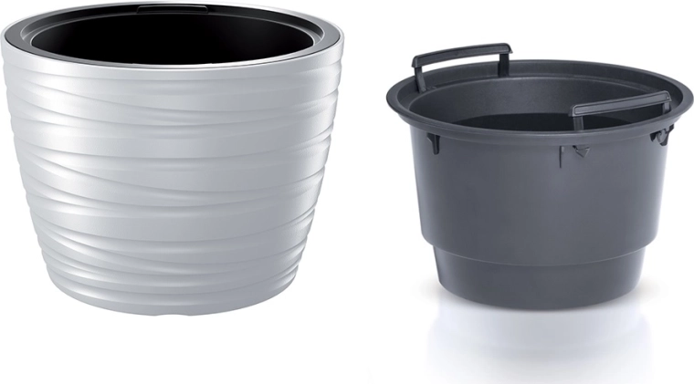 Lav plantekasse Maze med indre indsats 47,5 cm – hvid