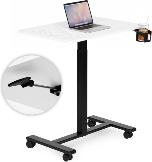 Mobilt højdejusterbart bord til bærbar computer ModernHome 70 × 48 cm hvidt
