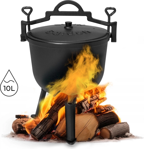 Støbejerns stående gryde 10 l til bål MULTIGARDEN