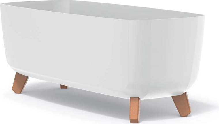 Plantekasse på ben GRACIA CASE 58 cm – hvid plast altankasse