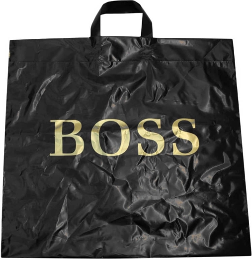 Uigennemsigtig sort indkøbspose i plast BOSS 50 × 50 cm