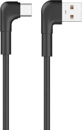 Maxlife MXUC-09 vinklet kabel USB-A til USB-C 1 m 3 A sort - 1 stk.